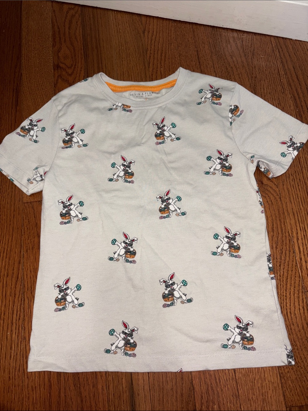 OshKosh B'gosh Cream Tee with Bunny Soccer Print